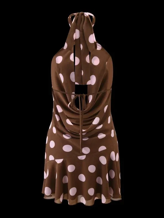 Tiger Mist | NWT | ZYLA MINI PINK AND BROWN DRESS - Picture 4 of 5